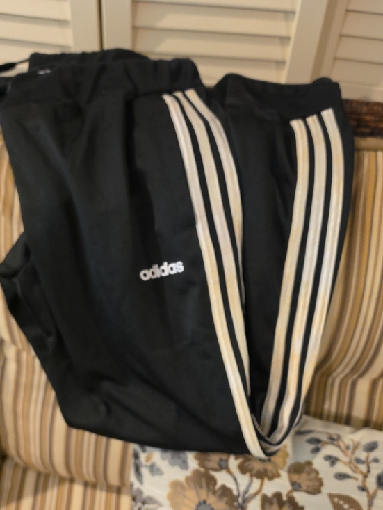 adidas Pants - adidas Black Joggers with White Triple Stripes